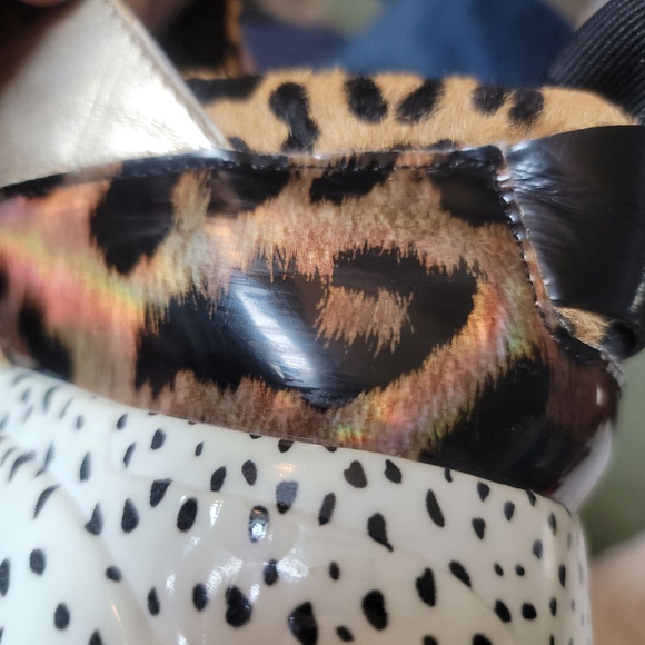 Steve Madden 8 Cliff Leather Leopard Animal Print Sneakers Shoes Lace Up Fashion - Picture 7 of 16